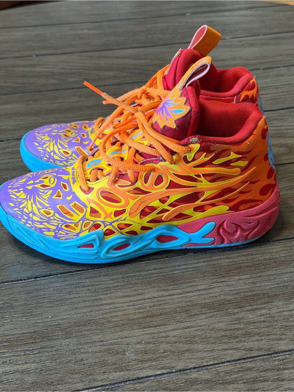 PUMA Kids Boys Mb.04 Phoenix Basketball Sneakers Shoes - Orange, Red - Size 5